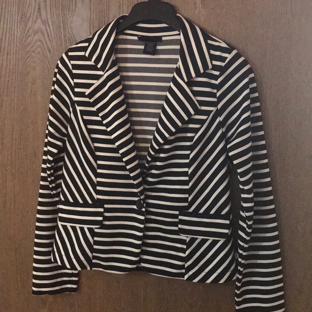 Black and white blazer